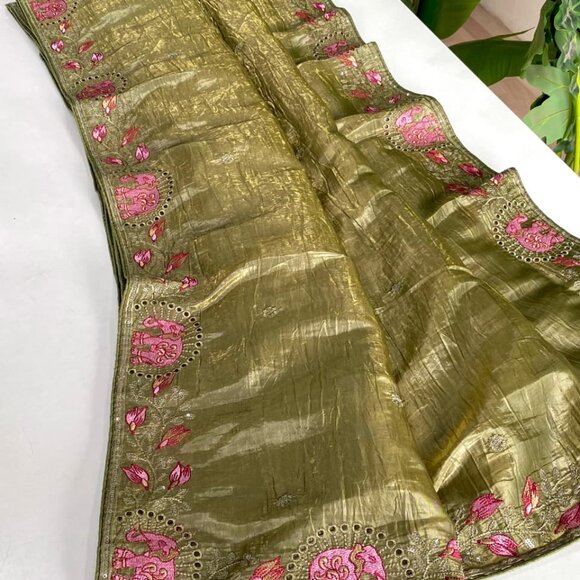 SILK EMBROIDERY SAREE - Picture 11 of 14